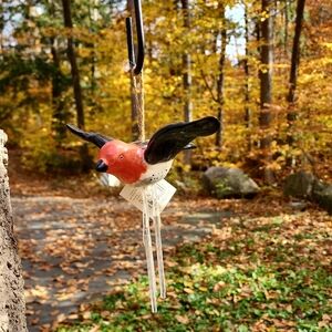 Hand Crafted Red and Black Bird Wind Chime